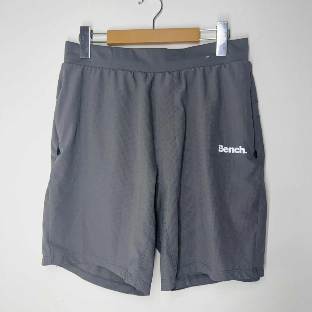 Bench Men's Shorts Active Gym Zipper pockets Gray Small